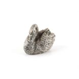 Silver filled model of a swan with import marks by FM