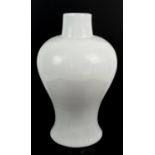 A large white monochrome Chinese Meiping ceramic vase, early 20th century, 50cm high