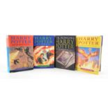 Set of first-edition J.K Rowling Harry Potter books with rare misprints, to include: 'Goblet of