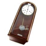 German Hermle wall clock, the dial with Roman numerals, twin train movement, the arched case with