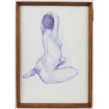 Phyllis Hilson (British contemporary), 'Nude Study No. 1'. Oil on board. Signed lower right. Framed.
