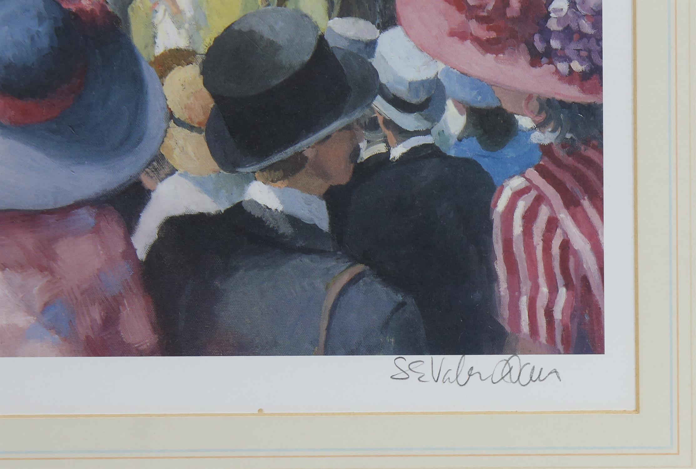 Sherree Valentine-Daines (b. 1959), crowds at the races. Signed and numbered 331/850 in pencil to - Image 2 of 2