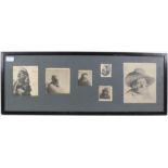 Set of prints after Rembrandt van Rijn, framed and glazed. Frame size 30.5 x 81cm.