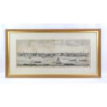 Eighteenth-century London panorama. Engraving. Framed and glazed. Image size 31 x 82cm.