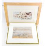 Pastel maritime scene, signed indistinctly lower right. Framed and glazed. Image size 28 x 41.5cm.