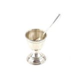 Silver egg cup and spoon, unboxed