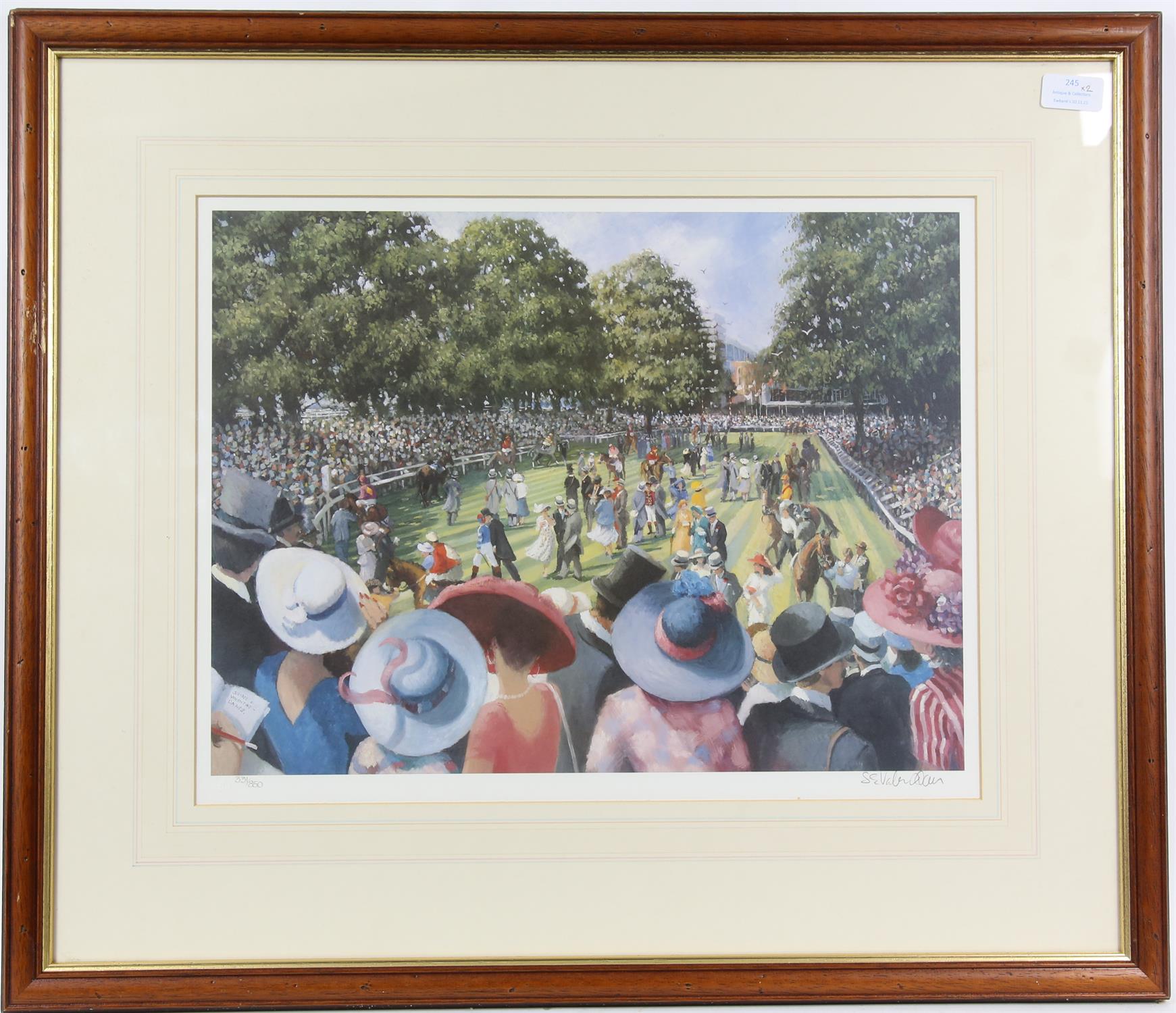 Sherree Valentine-Daines (b. 1959), crowds at the races. Signed and numbered 331/850 in pencil to