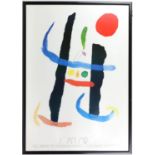 Framed poster for 'Joan Miro, The Library of Congress' exhibition. Image size 93 x 65.5cm.