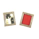 Pair of bright cut design 900 grade silver photo frames