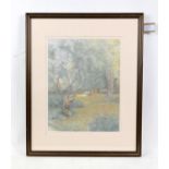 Phyllis Huson (British, contemporary), 'Olives Groves, Corfu'. Pastel. Framed and glazed. 35 x 26.