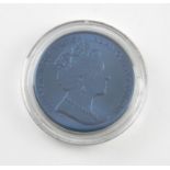 A British Indian Ocean Territories £2 blue titanium coin, 2017, “Sapphire Jubilee”,