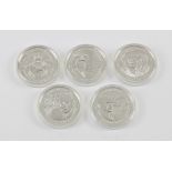 The Official Battle of Britain 75th Anniversary Commemorative Set, including five silver plated