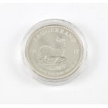 South Africa 1 oz Silver Krugerrand Proof, 2017, with a certificate from The South African Mint,