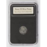 A Henry III long cross silver penny, cased with certificate of authenticity by Westminster Coins