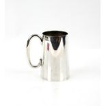 Silver tankard, by Walker and Hall, of slightly tapering cylindrical form, Sheffield,