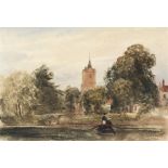 Peter de Wint (British, 1784-1849), All Saints' Church, Fulham. Watercolour. Framed and glazed.