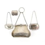 Small collection of silver to include two decanter labels (one silver and one plated),