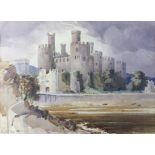 Tunstall Small (British 20th century), 'Conway Castle', signed, watercolour, 34.5 x 48cm,