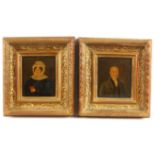 18th/19th century English School. A pair of portraits, the gentleman half length,