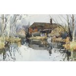 Edward Wesson R.I. (1910-1983) 'Near Shalford Mill', watercolour, signed lower left,