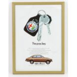 Alfa Romeo GTV 2000 'The Pass Key' 1973 Advertisement Framed Print, 32cm in height