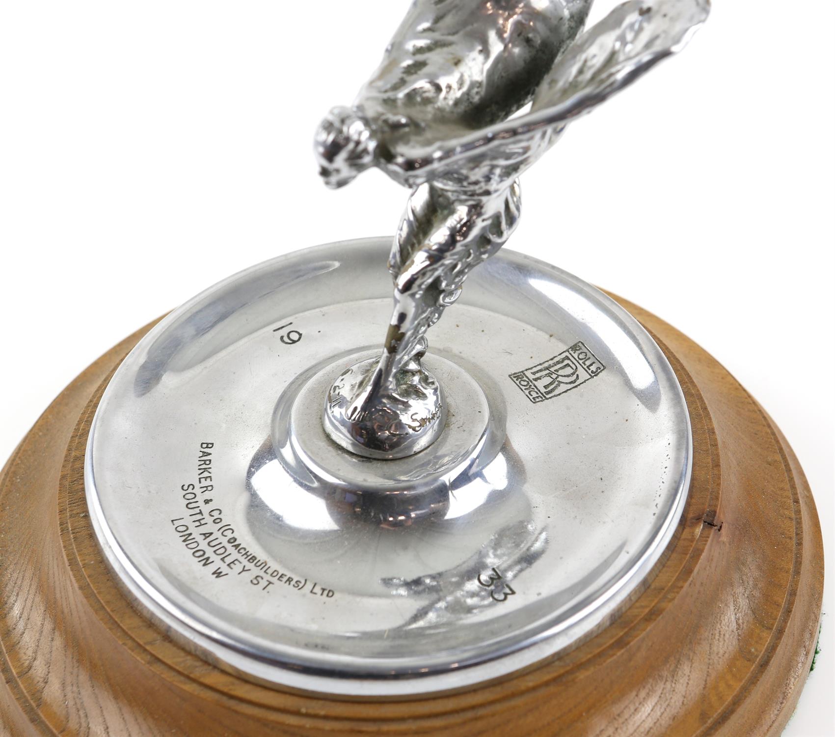 A large Rolls Royce 'Spirit of Ecstasy' Car Mascot with 'Barker & Co Ltd' engravement on - Image 2 of 3