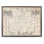 John Speed map of Surrey (39.5 x 53cm), with R. A. Skelton book on maps, entitled 'Decorative