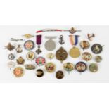 Machine Gun Corps sterling silver and enamel sweetheart badge, Royal Tank Regiment enamel and gilt