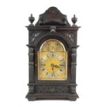 Victorian oak cased Westminster chime bracket clock, with triple fusee movement chiming on eight