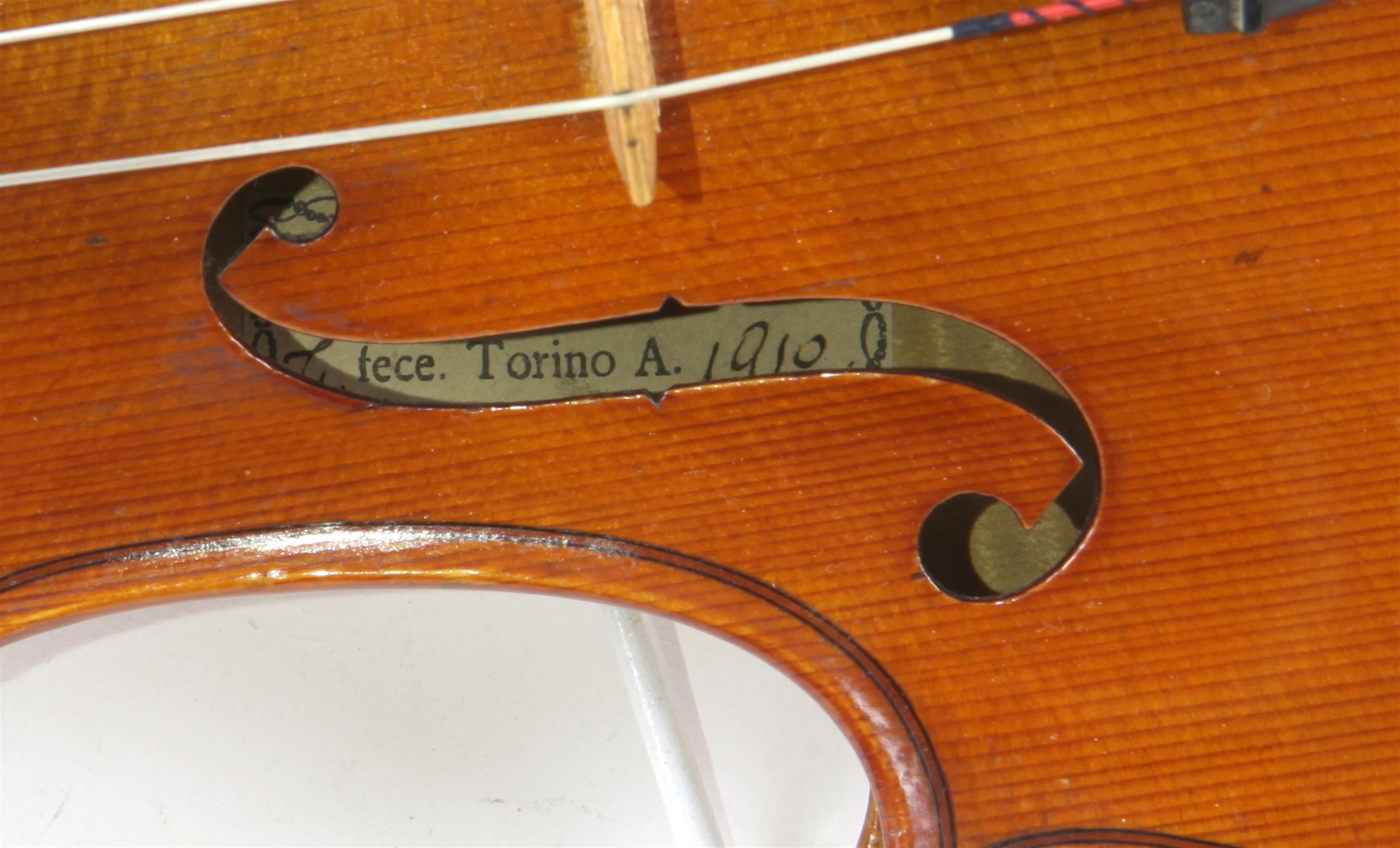 Carlo Giuseppe Oddone. A violin after Stradivari. Labelled Carlo Giuseppe Oddone fece. Torino A. - Image 14 of 39