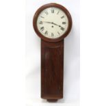 19th century mahogany cased tavern clock, the circular dial with Roman and Arabic numerals,