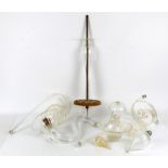 Murano clear glass six light chandelier, with gilt highlights, embellished with further glass