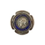 London 1908 Olympic Games judge's badge,silvered bronze and blue enamel by Vaughton of Birmingham,