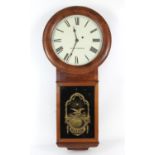 Seth Thomas regulator wall clock, the 12.5" painted Roman dial signed Seth Thomas, with pendulum,