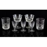 Waterford Lismore table glass to include 9 goblets 14.75cm (1 with chip to rim) 1 goblet 14cm,