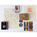 British War and Victory Medals awarded posthumously to N0. 76896. Pte. F. Pickford.