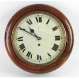 HAC oak cased wall clock, the 11" dial with Roman numerals, single train movement, diameter 36cm,