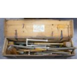 Hayres Ltd croquet set, with four mallets, six hoops, four balls and a centre peg, in case