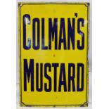 Colman's Mustard enamel advertising sign, 91 x 60cm approx.