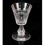 19th century drinking glass with engraved bowl of horse and jockey 'Mozart beating Magistrate' on