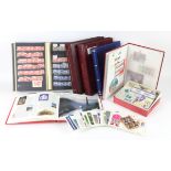Great Britain stamps in albums (5), stock books with decimal mint miniature sheets,