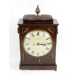 19th century mahogany eight day repeating bracket clock, the painted Roman dial signed Barraud,