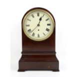 19th century mahogany bracket clock, the dial with Roman numerals, single fusee movement,