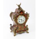 Late 19th century French boulle mantel clock in Louis XV style, the eight day brass drum movement