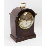 Regency style mahogany bracket clock, the silvered convex dial signed Depree & Young, Exeter,