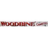 Woodbine Cigarettes enamel advertising sign, 24 x 231cm.