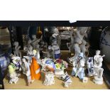 Set of miscellaneous porcelain figures, to include 8 cherubs playing instruments (height 14cm each),