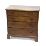George III mahogany chest, of four long graduated drawers on bracket feet, H82 W83 D46 cm