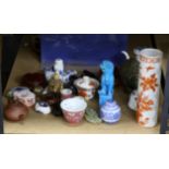 Collection of oriental items to include, chinese ceramics, snuff bottles, bronze head and various