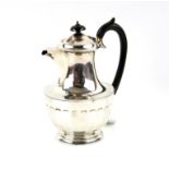 Silver teapot, with beaded edges and faceted sides, Sheffield 1956, 16 oz all in, 22cm high